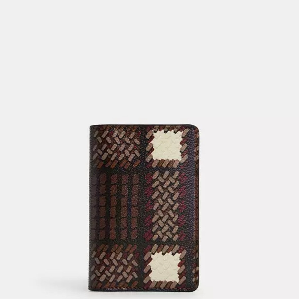 Coach Id Wallet with Brown Plaid Print; NWT; SOLD OUT; Free Shipping